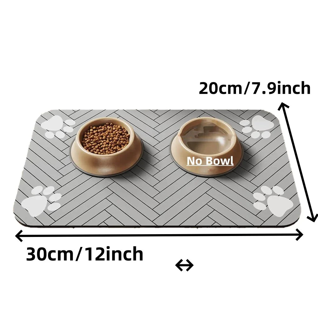 Tapis absorbant pour gamelles d'eau et de nourriture pour chiens et chats