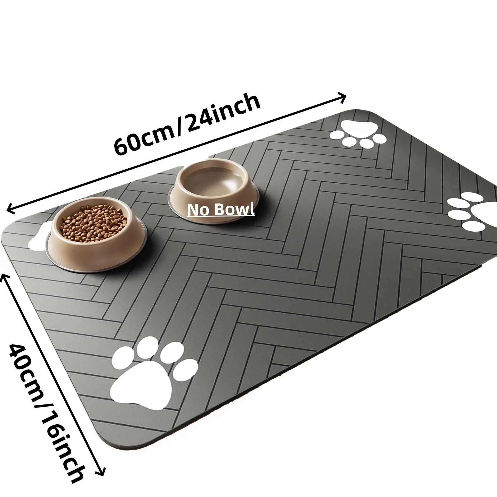Tapis absorbant pour gamelles d'eau et de nourriture pour chiens et chats