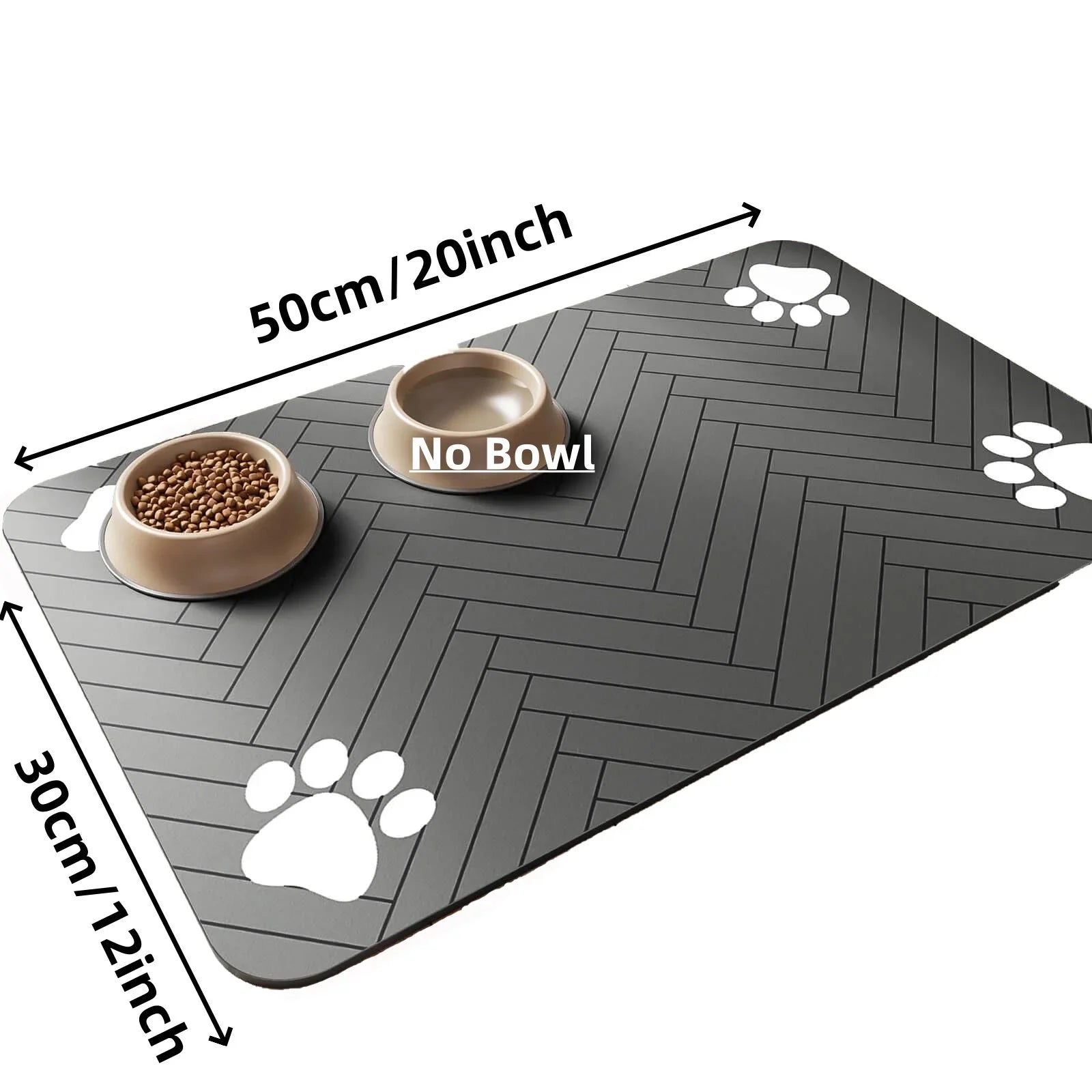 Tapis absorbant pour gamelles d'eau et de nourriture pour chiens et chats