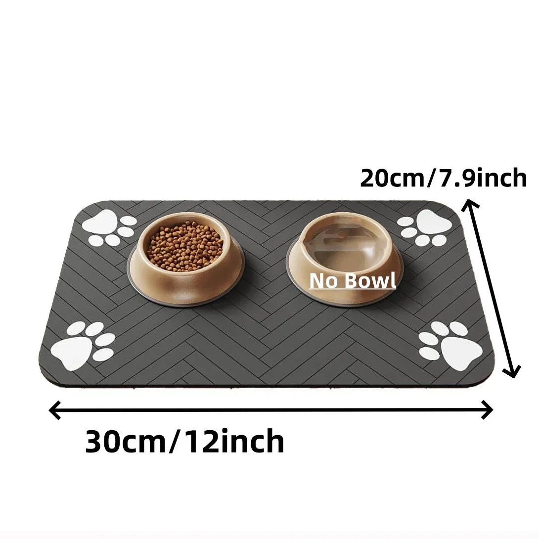 Tapis absorbant pour gamelles d'eau et de nourriture pour chiens et chats